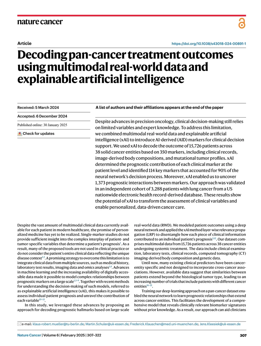 Decoding pan-cancer treatment outcomes using multimodal real-world data and explainable artificial intelligence