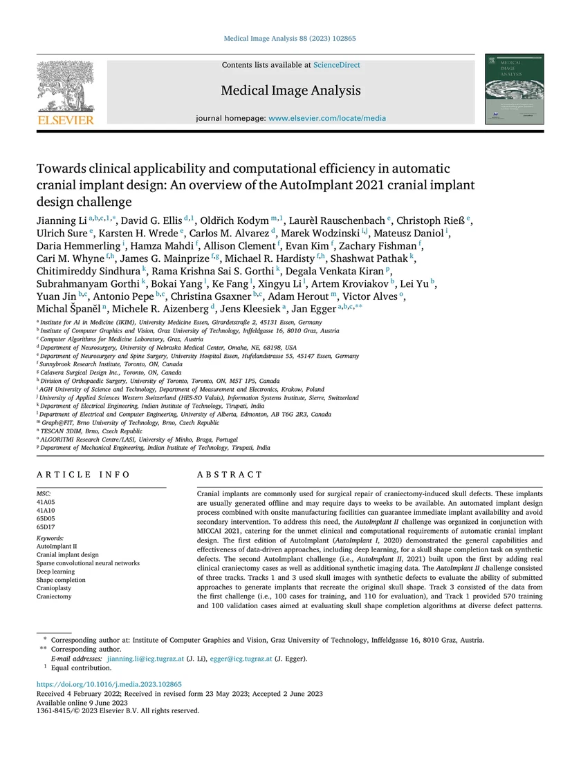 Towards clinical applicability and computational efficiency in automatic cranial implant design: An overview of the AutoImplant 2021 cranial implant design challenge